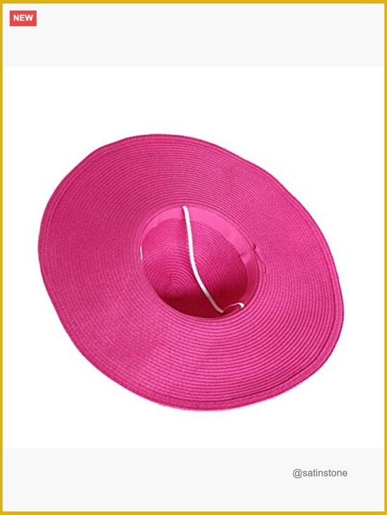 Womens Floppy Straw Sun Hat with UPF 50, Wired Brim, Adjustable Chin Strap main image 6